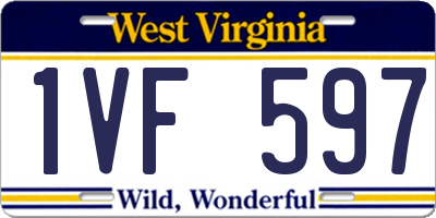 WV license plate 1VF597