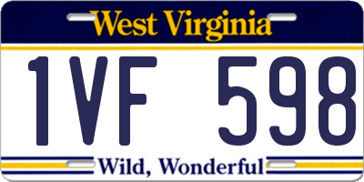 WV license plate 1VF598