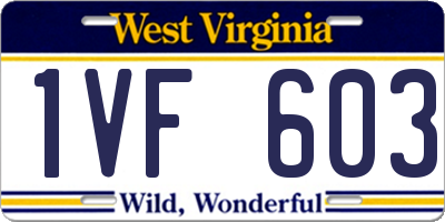WV license plate 1VF603