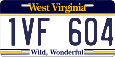 WV license plate 1VF604