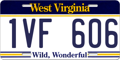 WV license plate 1VF606