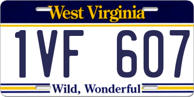 WV license plate 1VF607