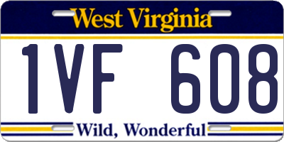 WV license plate 1VF608