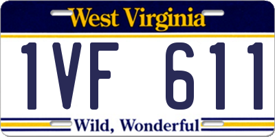 WV license plate 1VF611
