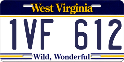 WV license plate 1VF612
