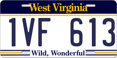 WV license plate 1VF613
