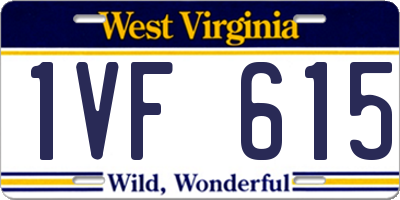 WV license plate 1VF615