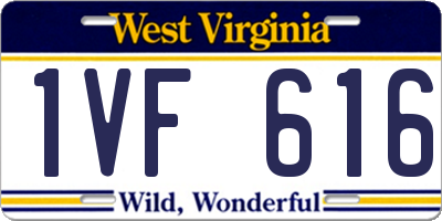 WV license plate 1VF616