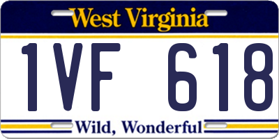 WV license plate 1VF618