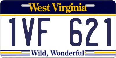 WV license plate 1VF621