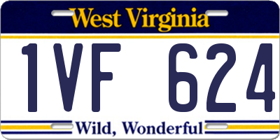 WV license plate 1VF624