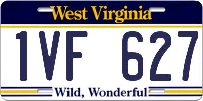 WV license plate 1VF627