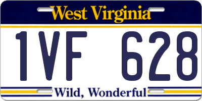WV license plate 1VF628