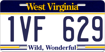 WV license plate 1VF629