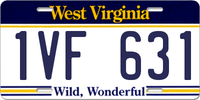 WV license plate 1VF631