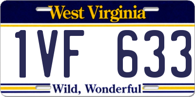 WV license plate 1VF633