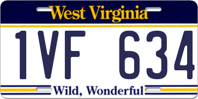WV license plate 1VF634