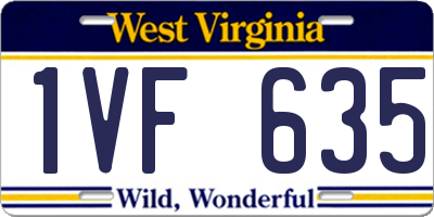 WV license plate 1VF635