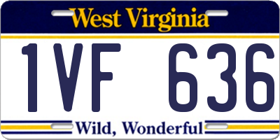 WV license plate 1VF636