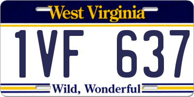 WV license plate 1VF637