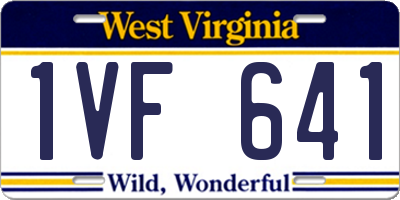 WV license plate 1VF641