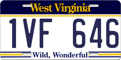 WV license plate 1VF646