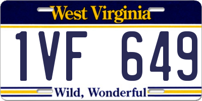 WV license plate 1VF649