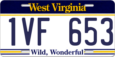 WV license plate 1VF653