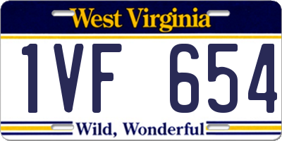 WV license plate 1VF654