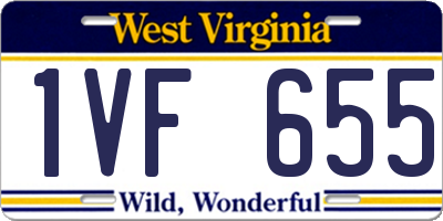 WV license plate 1VF655