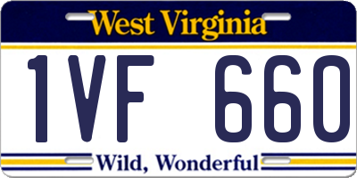 WV license plate 1VF660