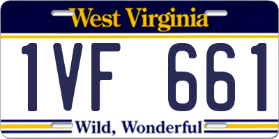 WV license plate 1VF661