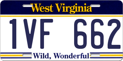 WV license plate 1VF662