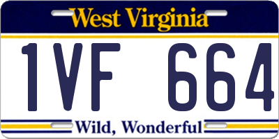 WV license plate 1VF664