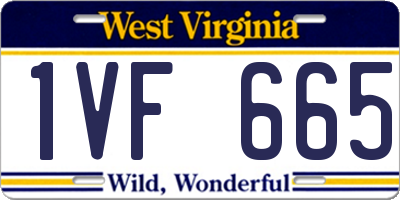 WV license plate 1VF665