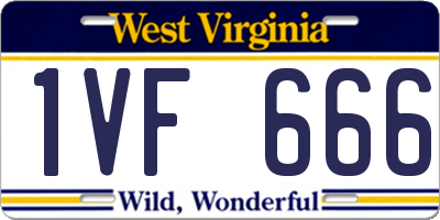 WV license plate 1VF666