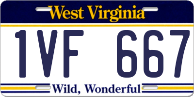 WV license plate 1VF667