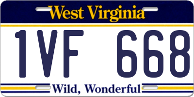 WV license plate 1VF668
