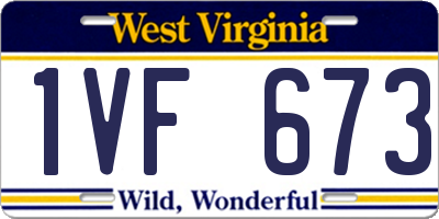 WV license plate 1VF673