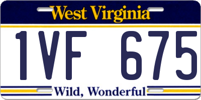 WV license plate 1VF675