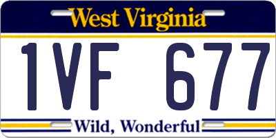 WV license plate 1VF677