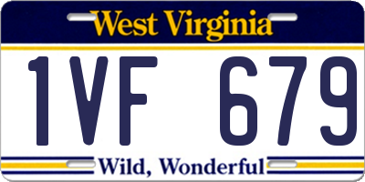 WV license plate 1VF679