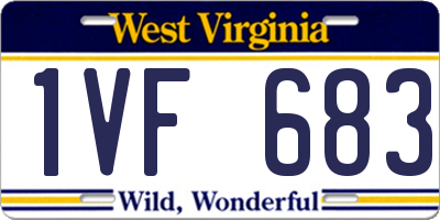 WV license plate 1VF683
