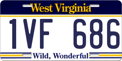 WV license plate 1VF686
