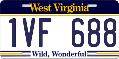 WV license plate 1VF688