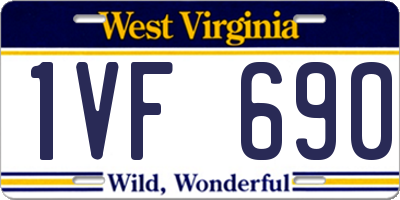 WV license plate 1VF690