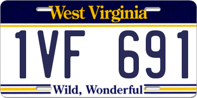 WV license plate 1VF691
