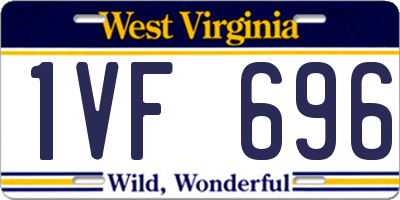 WV license plate 1VF696