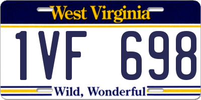 WV license plate 1VF698
