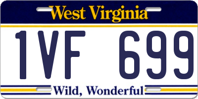 WV license plate 1VF699